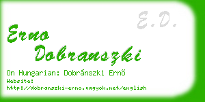erno dobranszki business card